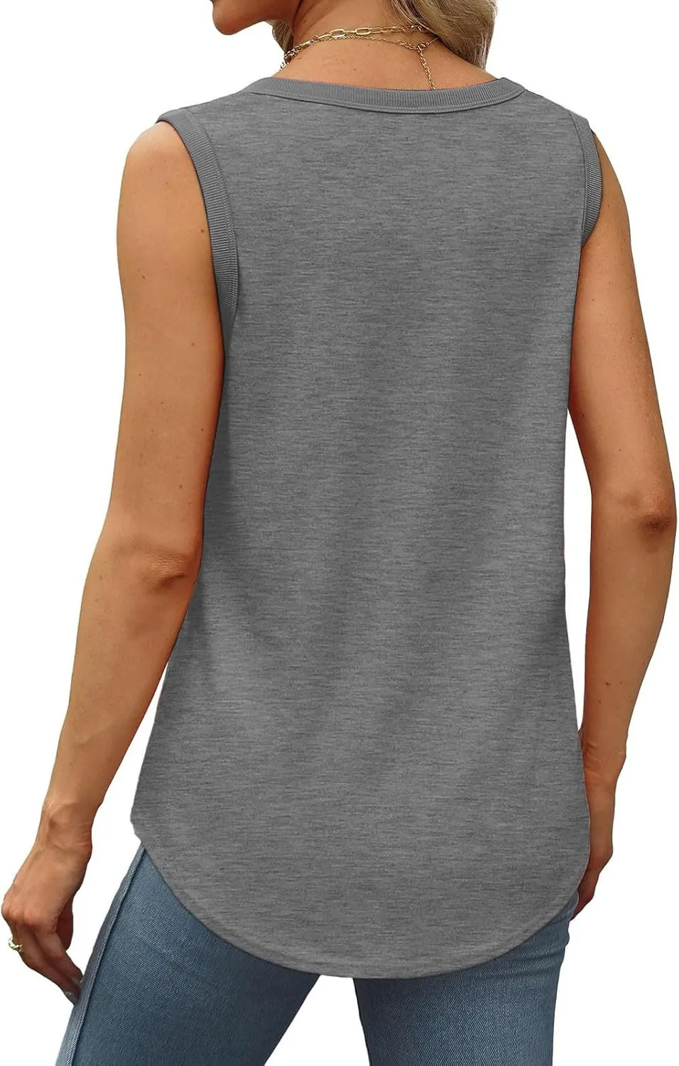 2 Pack Tank Tops for Women Summer Casual Sleveeless T Shirt Cozy Loose Crewneck Tanks 2025 Trendy Flowy Blouses