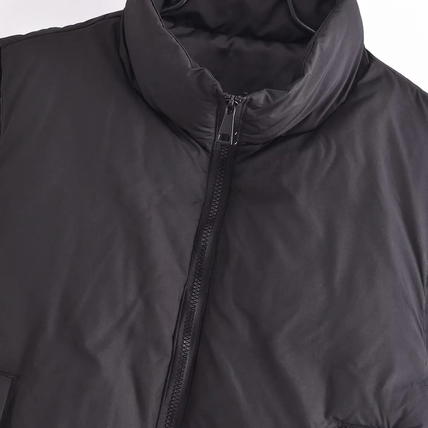 2025 Winter Trendy Puffer Vest for Women Sleeveless Warm Solid Color Pocket Coat Zipper Casual Down Jacket