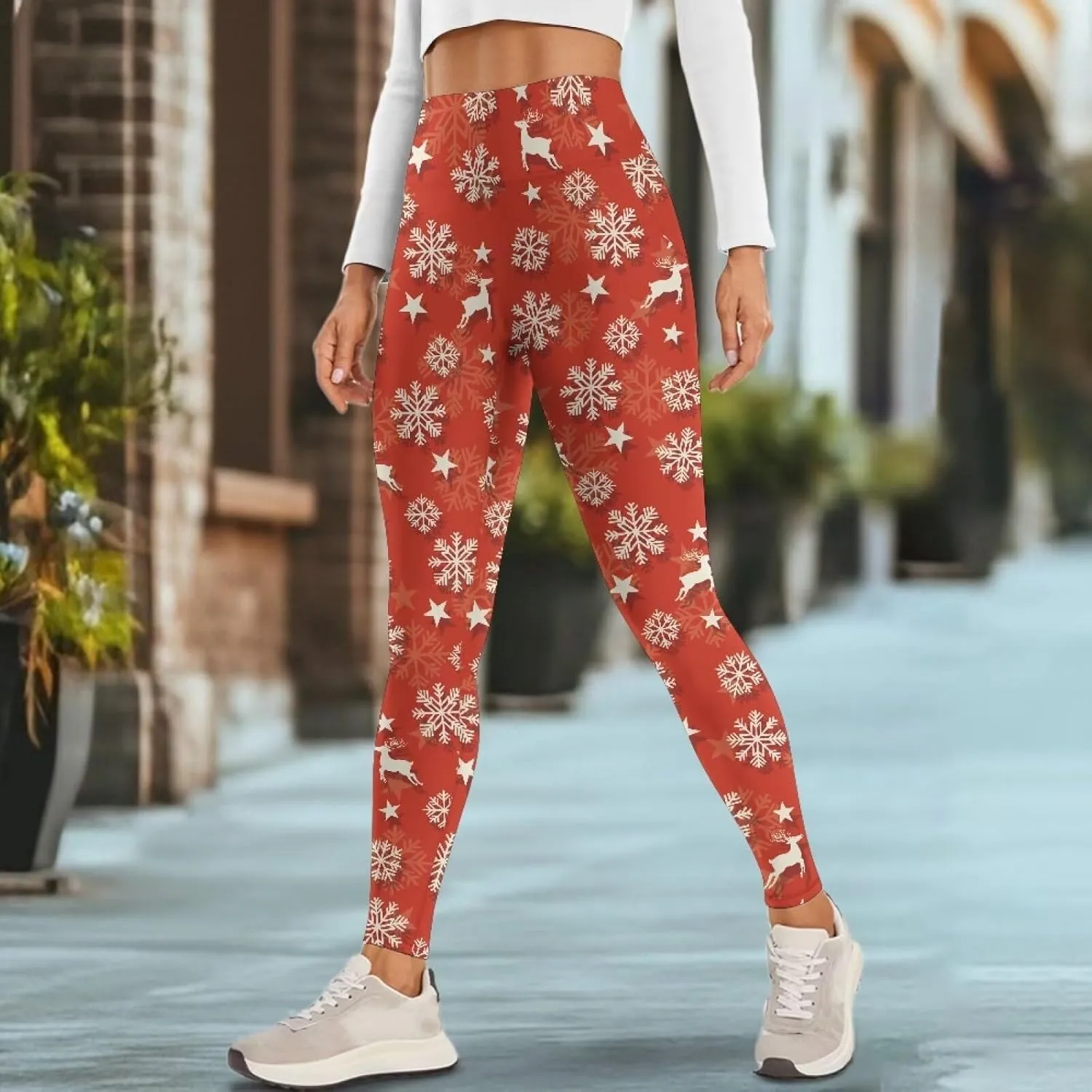 AFPANQZ Women's Yoga Leggings with Pockets Seamless Yoga Pants Casual Running Dance Sports Activewear Workout Stretch Capri