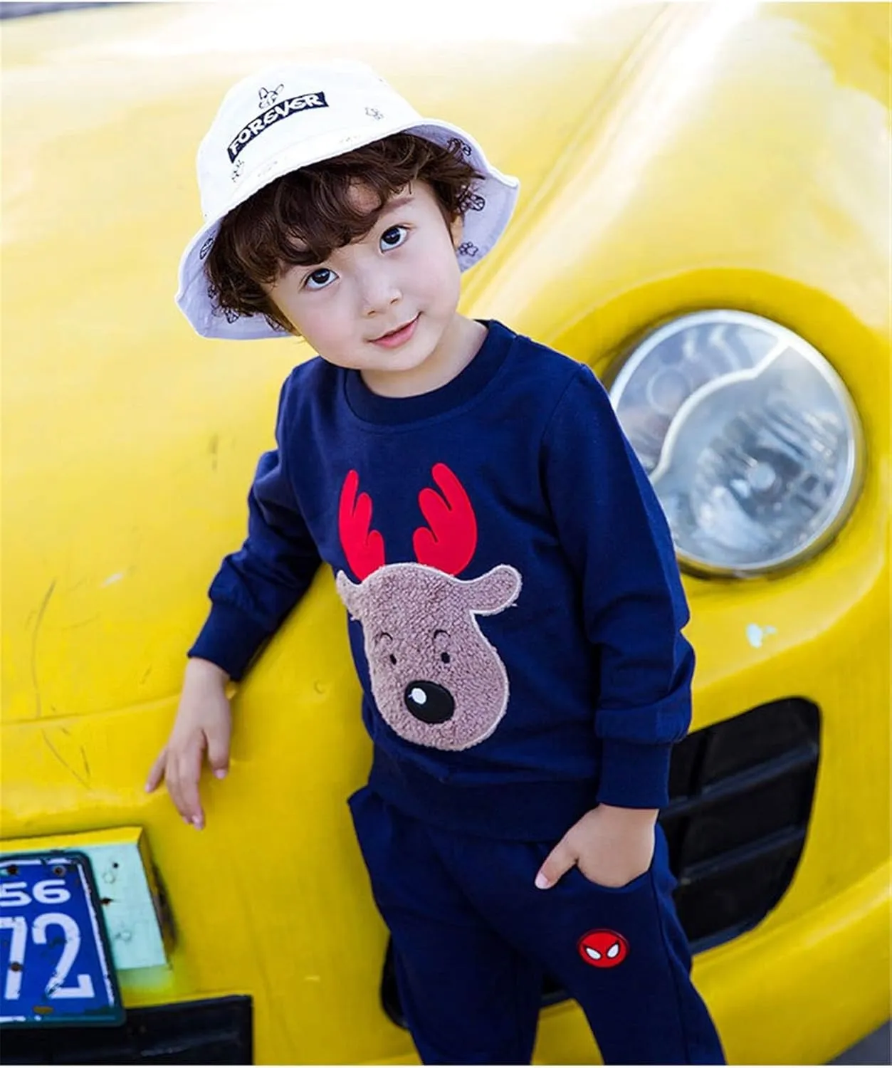 Akyzic Baby Boys Girls Sweatshirts Christmas Reindeer Fleece Crewneck Pullover Xmas Winter Warm Sweaters Tops 2t-6t