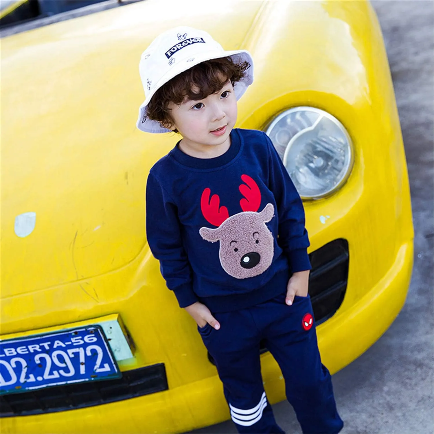 Akyzic Baby Boys Girls Sweatshirts Christmas Reindeer Fleece Crewneck Pullover Xmas Winter Warm Sweaters Tops 2t-6t