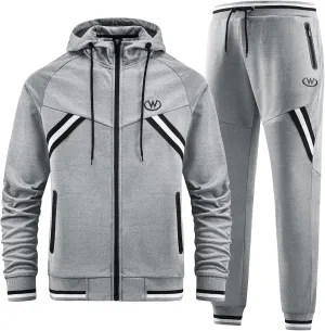 ANOTWENER Mens Tracksuit 2 Piece Hoodie Long Sleeve Full Zip Activewear Jogging Casual Sweatsuit Running Sets for Men