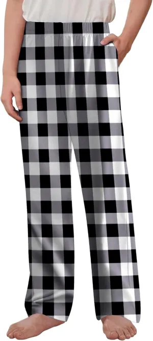 Arshiner Boys Pajama Pants Long Sleep Plaid Pants Soft Lounge Pj Bottoms with Pockets