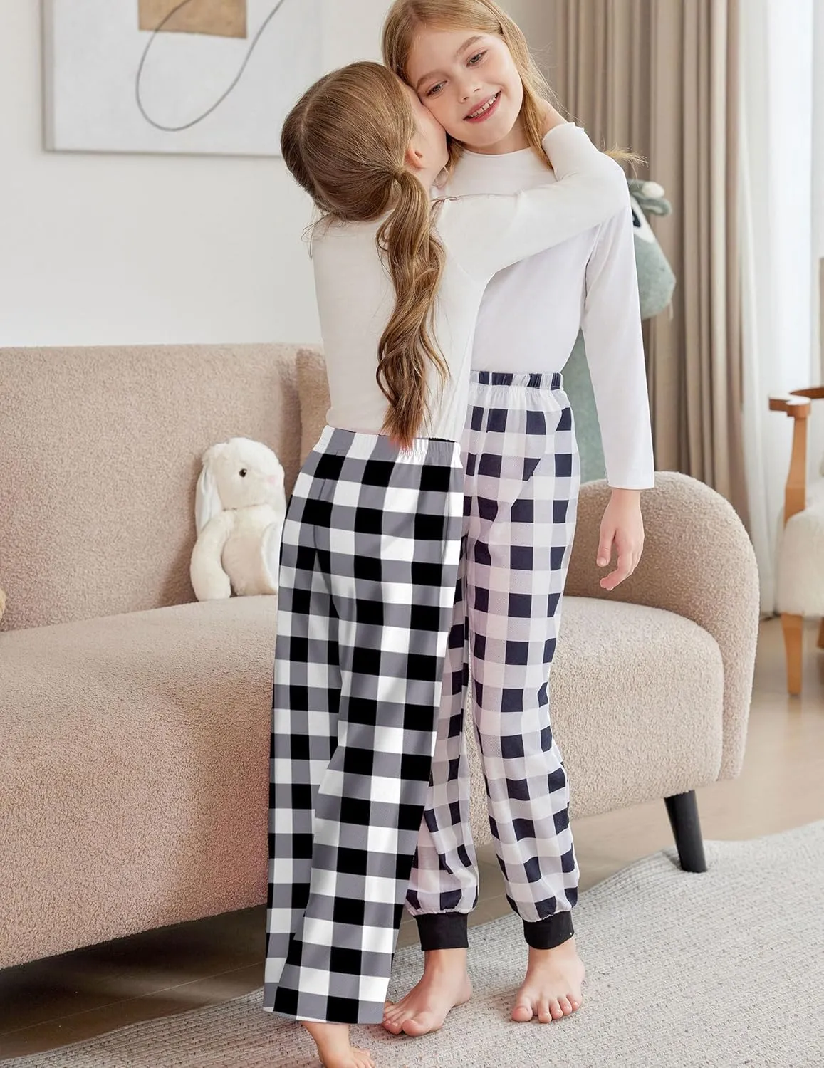 Arshiner Boys Pajama Pants Long Sleep Plaid Pants Soft Lounge Pj Bottoms with Pockets