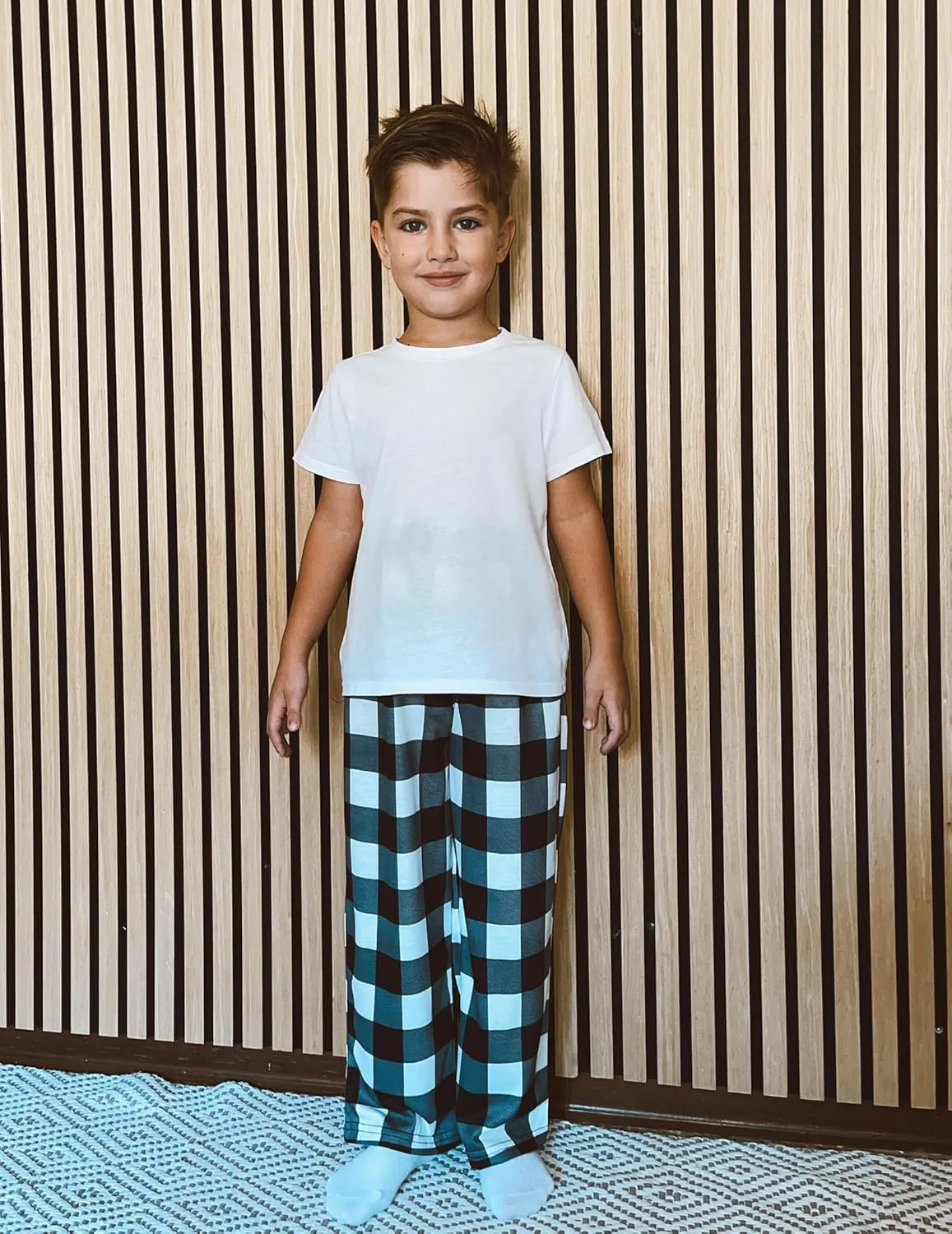 Arshiner Boys Pajama Pants Long Sleep Plaid Pants Soft Lounge Pj Bottoms with Pockets