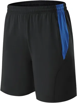 Athletic Shorts for Men Elastic Waistband Quick Dry Activewear with Pockets Summer Running Workout Shorts Color Block