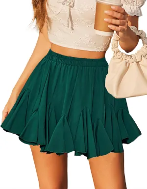 Avidlove Skirts for Women Pleated Skirts for Women Trendy High Waist Sexy Skater Mini Skirt(Blue,XXL)