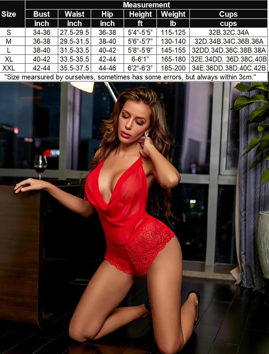 Avidlove Women Sexy Lingerie Teddy One Piece Lace Halter Babydoll Bodysuit