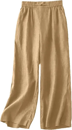 Baggy Wide Leg Pants for Women Lightweight Linen Pants Comfortable Summer Pants Drawstring High Waisted Pants 2025