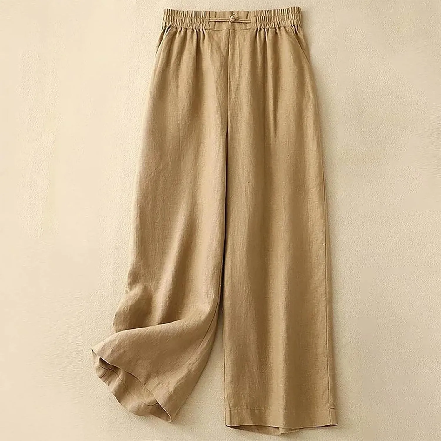 Baggy Wide Leg Pants for Women Lightweight Linen Pants Comfortable Summer Pants Drawstring High Waisted Pants 2025