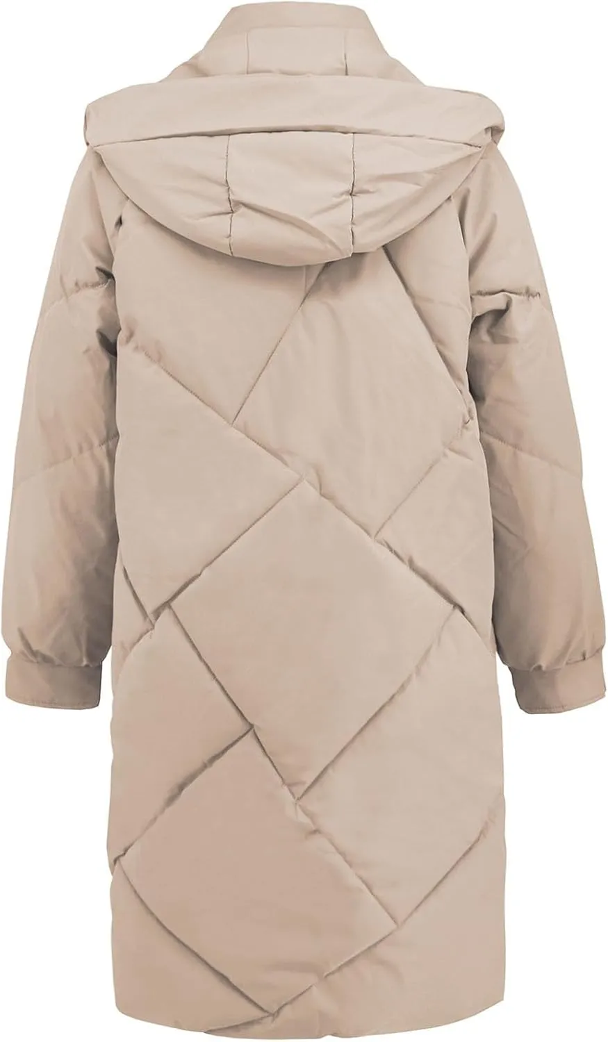 Borniu Women's Winter Long Puffer Coats Hooded Zip Up Casual Thickened Down Jackets Warm Quilted Jacket with Pockets