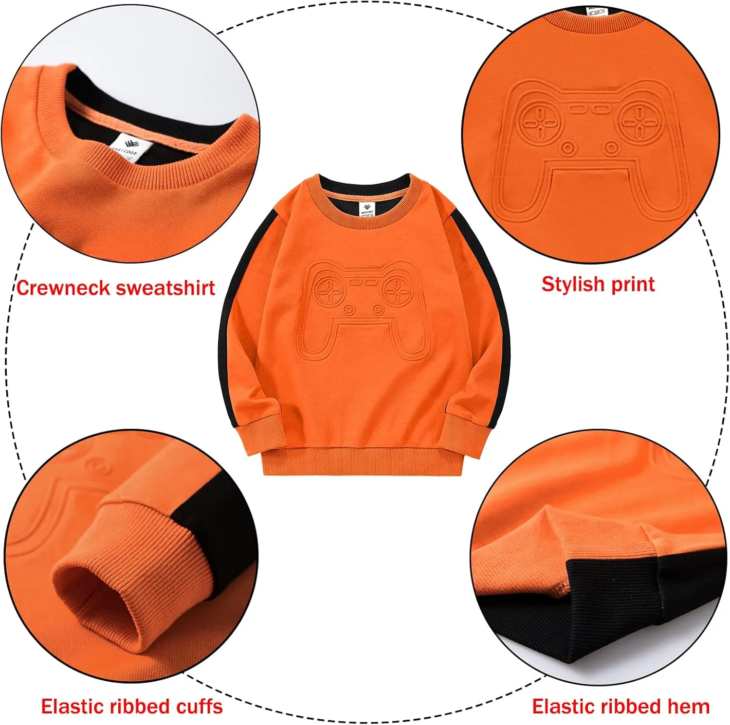 Boys' Activewear Sweatsuit Sets Long Sleeve Tracksuits Active Sweatshirts And Jogger Pants 2 Piece Outfits 2-8 Years