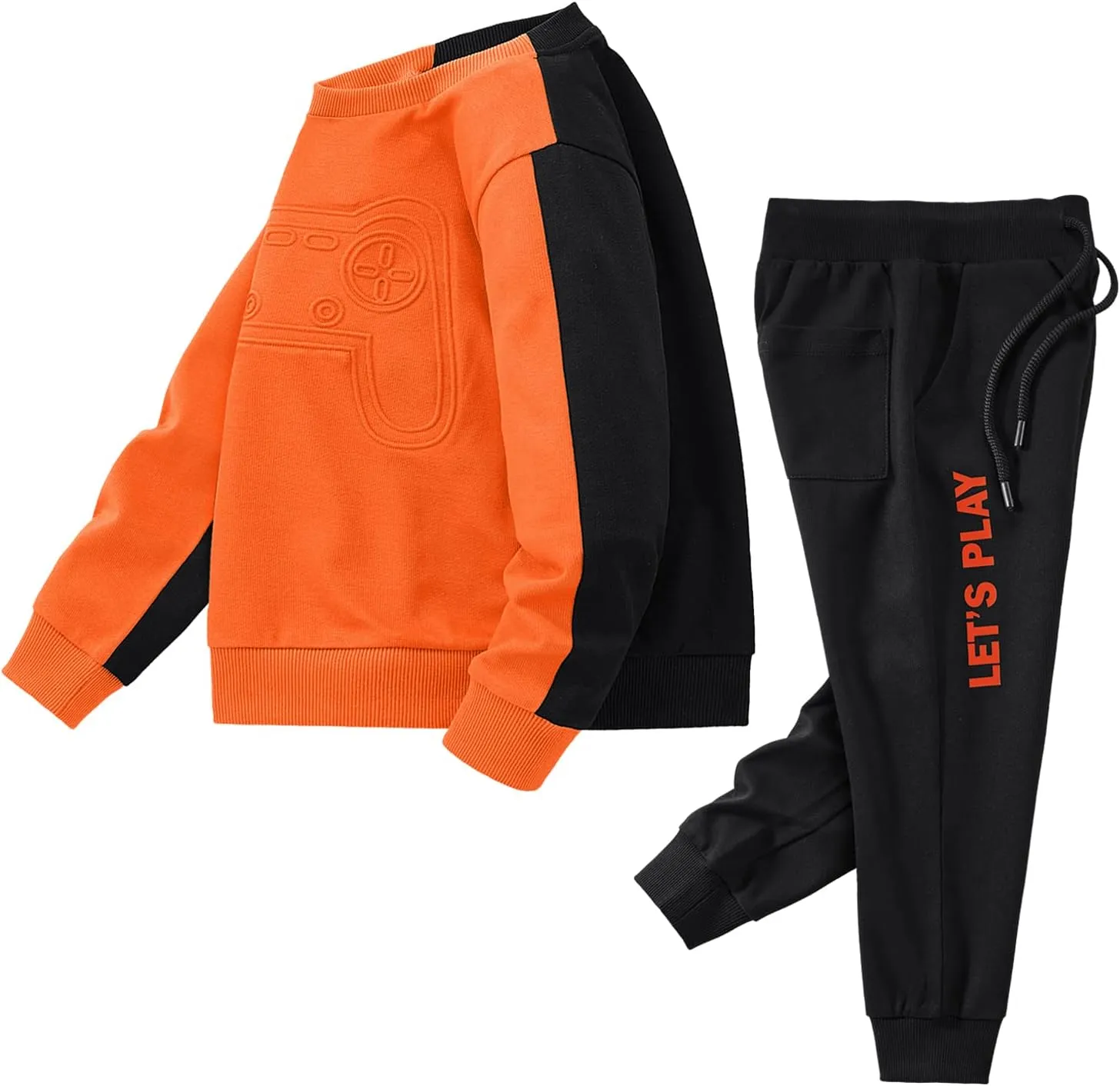 Boys' Activewear Sweatsuit Sets Long Sleeve Tracksuits Active Sweatshirts And Jogger Pants 2 Piece Outfits 2-8 Years