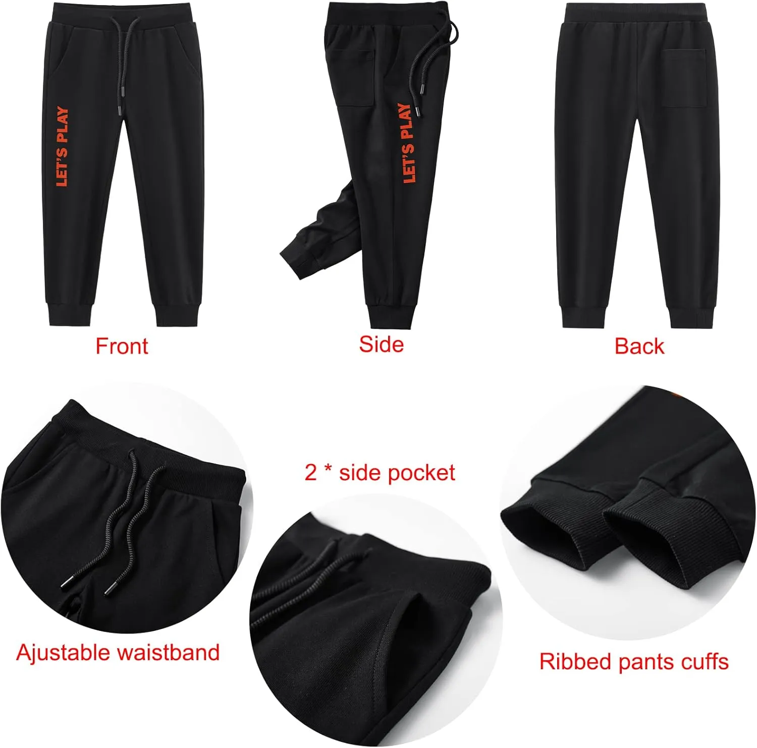 Boys' Activewear Sweatsuit Sets Long Sleeve Tracksuits Active Sweatshirts And Jogger Pants 2 Piece Outfits 2-8 Years