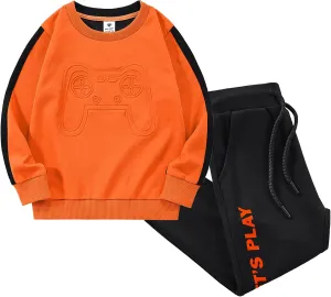 Boys' Activewear Sweatsuit Sets Long Sleeve Tracksuits Active Sweatshirts And Jogger Pants 2 Piece Outfits 2-8 Years