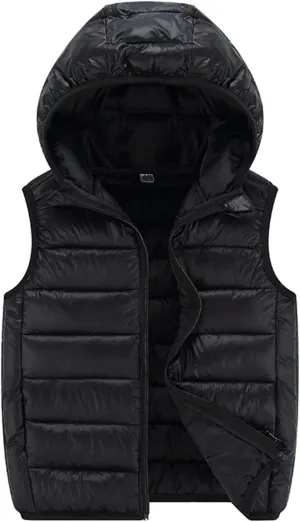 Boys Girls Puffer Down Vest Toddler Kids Hooded Zip Sleeveless Jacket Winter Coat Baby Boy Girl Winter Coat