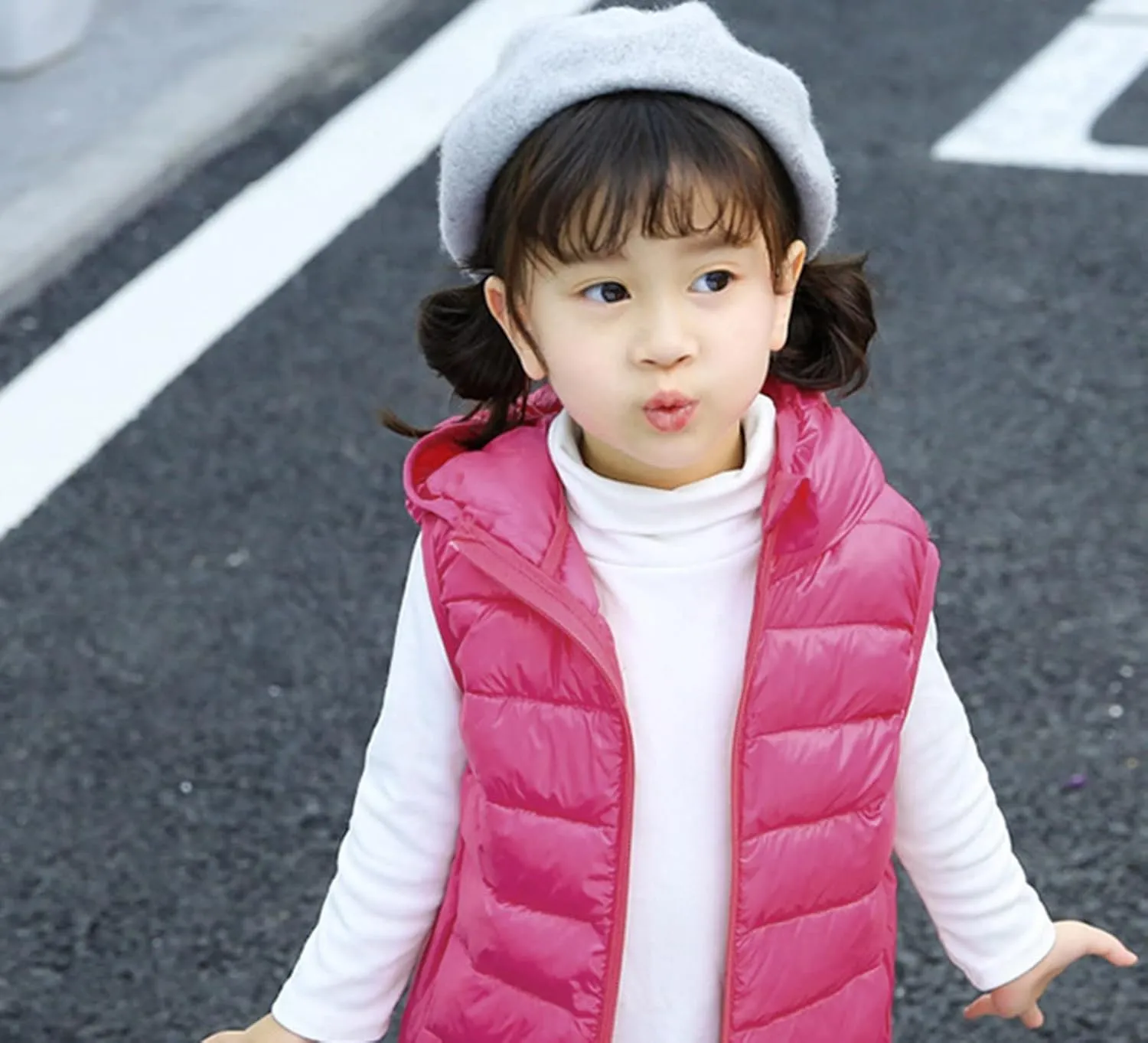 Boys Girls Puffer Down Vest Toddler Kids Hooded Zip Sleeveless Jacket Winter Coat Baby Boy Girl Winter Coat