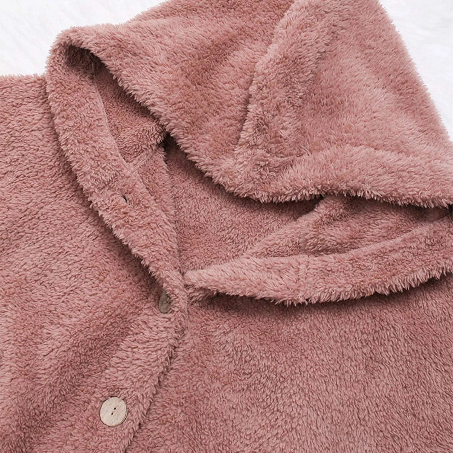 Button Down Cloak Jackets for Women Long Sleeve Fall Hoodies Fuzzy Flannel Jacket Coats Side Slit High Low Outerwears