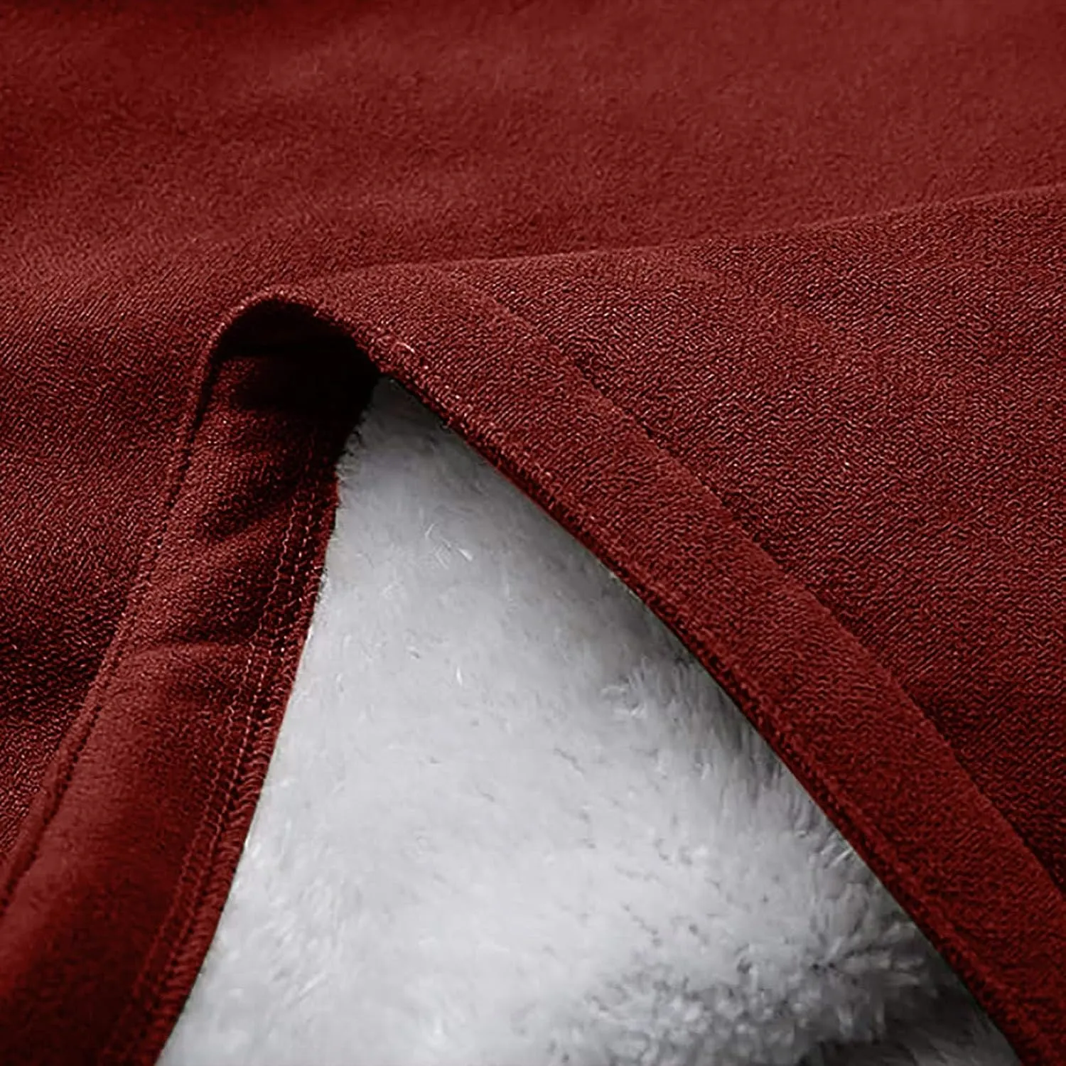 Canbebig Womens Long Sherpa Lined Suede Leather Hooded Coat Horn Button Jacket Winter Warm Longline Parka Outwear with Pocket