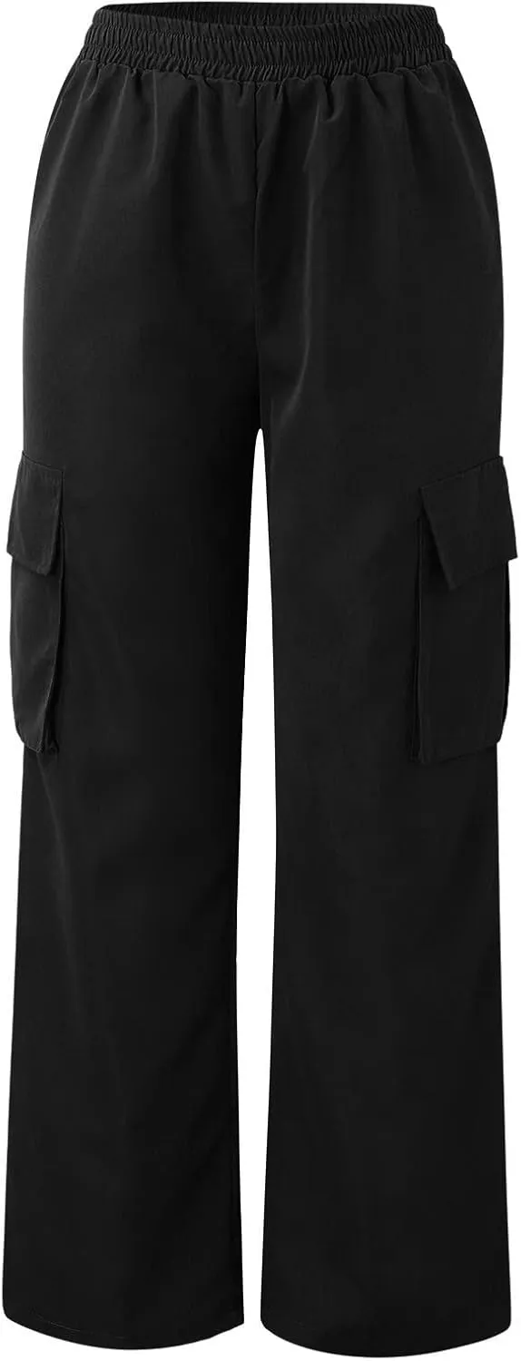 Cargo Pants Women Y2k Baggy Pants Low Waist Parachute Pants Joggers Cargo Sweatpants with Pockets Hippie Pants Y2k Streetwear