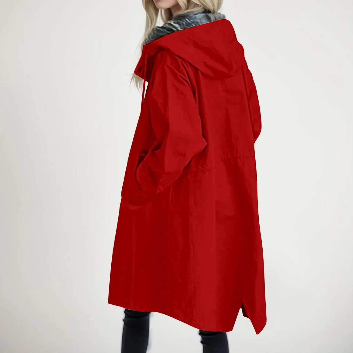 cooki Trench Coat Women Fall Jackets Women's Double Breasted Long Trench Coat Windproof Classic Lapel Slim Overcoat with Belt