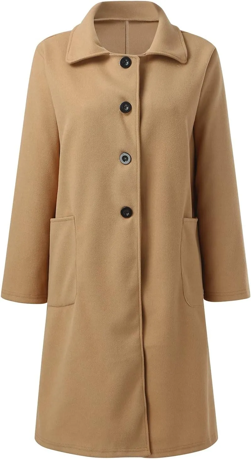 cooki Winter Coats for Women 2023 Trendy Wool Coat Long Winter Coats for Women Plus Size Jackets Lightweight Trench Coats