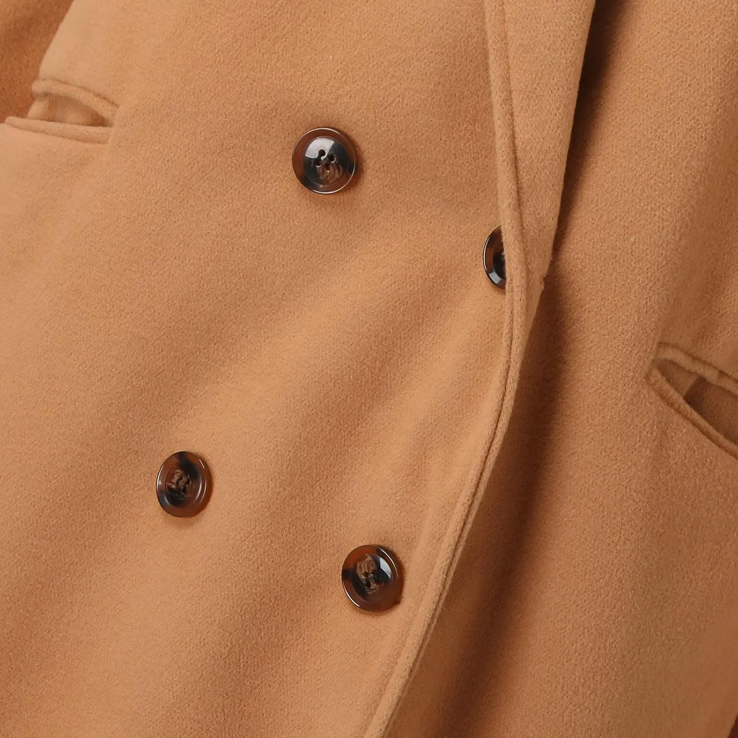 cooki Winter Coats for Women 2024 Trendy Long Trench Coat Lapel Wool Blend Pea Coats Warm Sherpa Jacket with Pockets