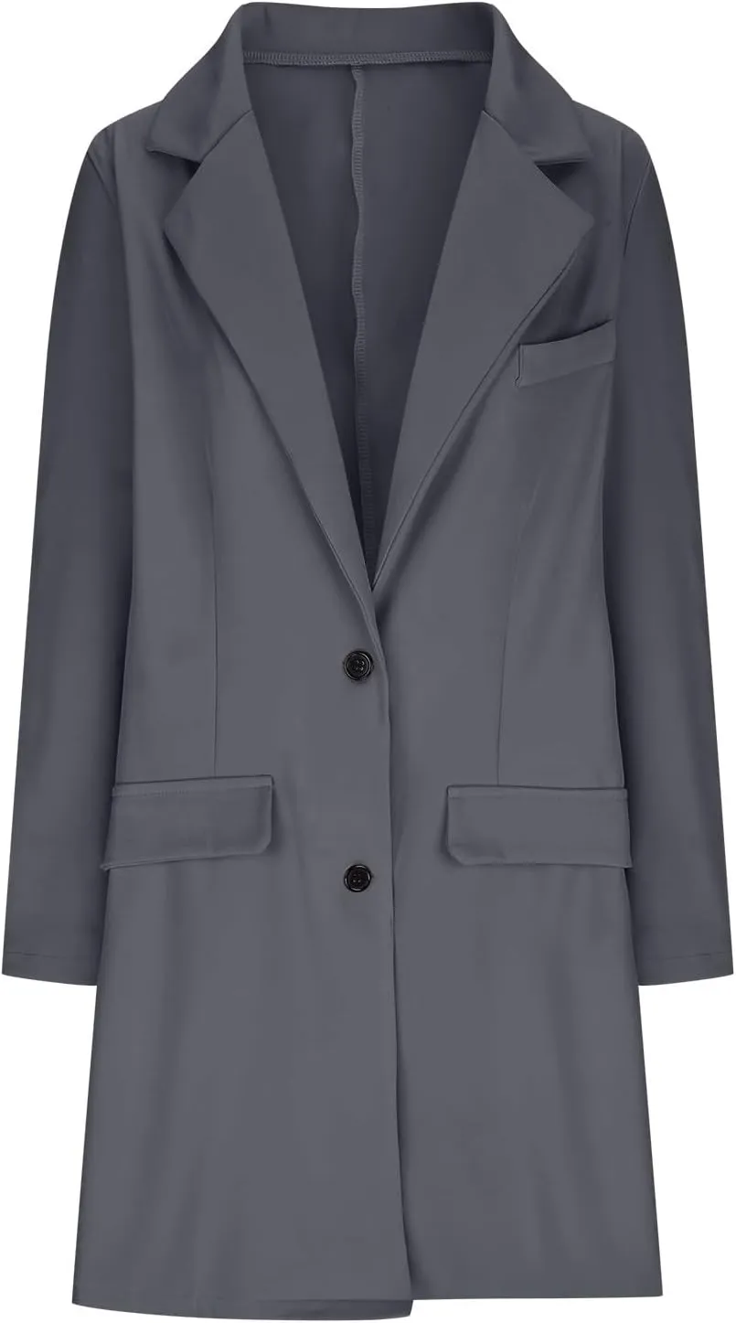 cooki Womens Coats Winter Wool Blend Trench Coats Lapel Pea Coat Plus Size Long Jackets With Pocket Double Breasted Peacoats