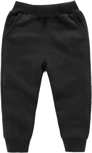 Cotton Athletic Pants Kids Elastic Waistband Joggers Pockets Stretchy Sweatpants Girls Girls Casual Gym Activewear