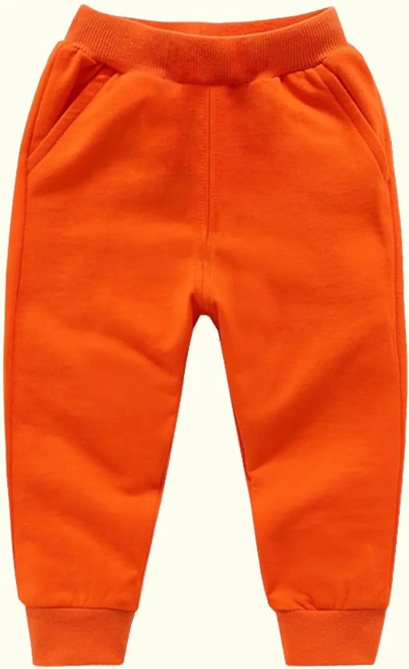 Cotton Athletic Pants Kids Elastic Waistband Joggers Pockets Stretchy Sweatpants Girls Girls Casual Gym Activewear