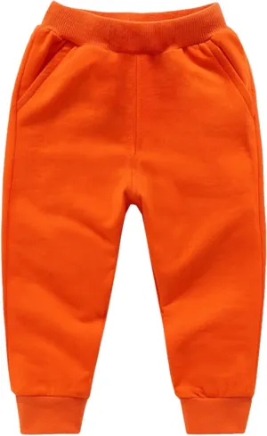 Cotton Athletic Pants Kids Elastic Waistband Joggers Pockets Stretchy Sweatpants Girls Girls Casual Gym Activewear
