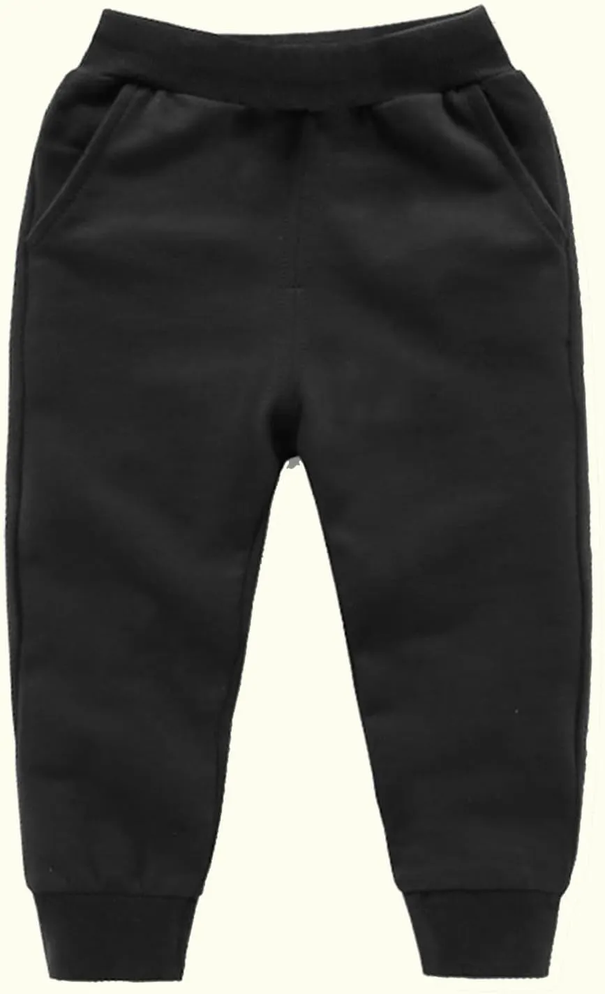 Cotton Athletic Pants Kids Elastic Waistband Joggers Pockets Stretchy Sweatpants Girls Girls Casual Gym Activewear