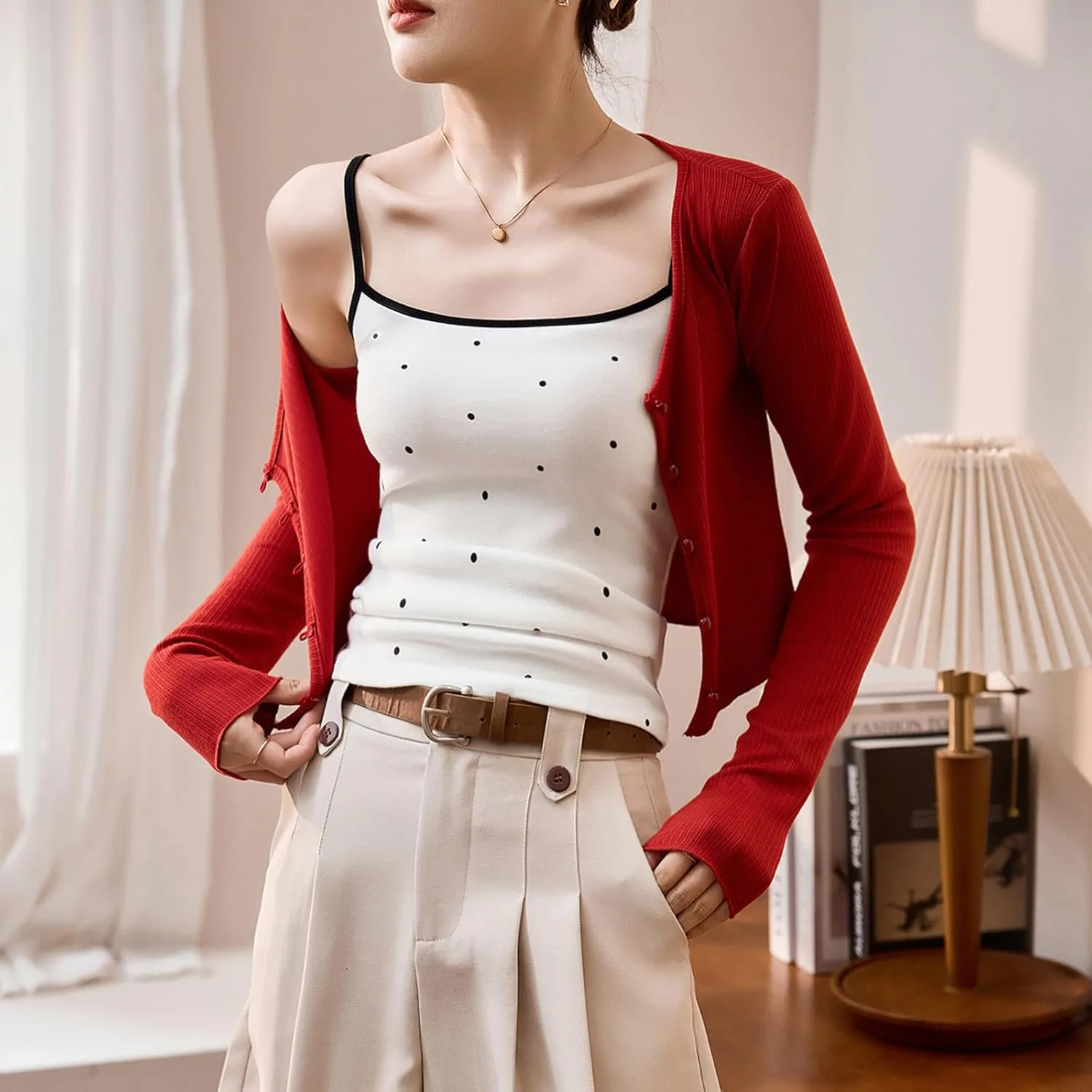 Cotton Tank Tops for Women Summer Sleeveless Square Neck Spaghetti Strap Blouse Casual Fashion Printed Yoga Camisole