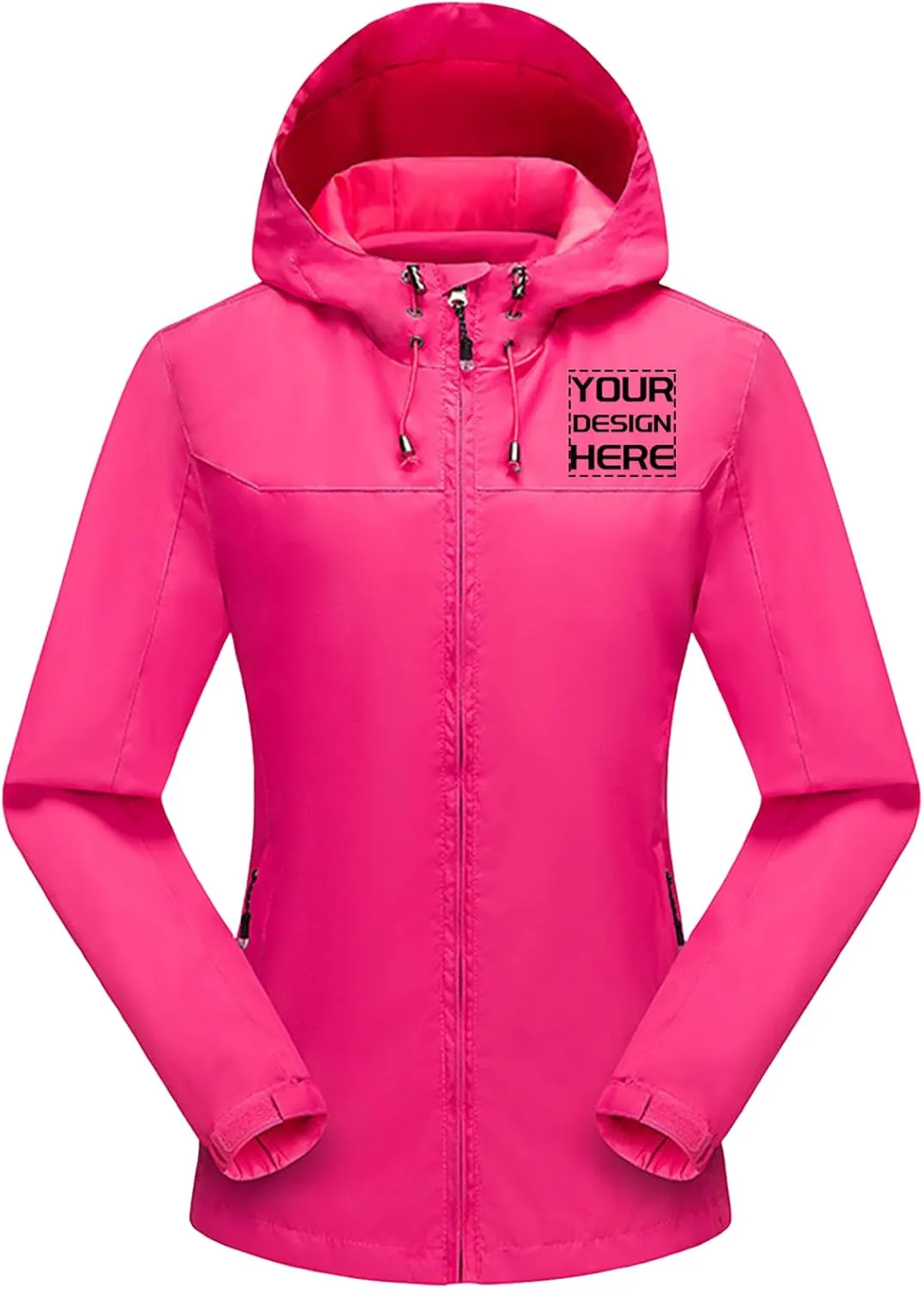 Custom Women's Softshell Jacket Lightweight Breathable Zip Up Water Resistant Windbreaker Add Your Desgin
