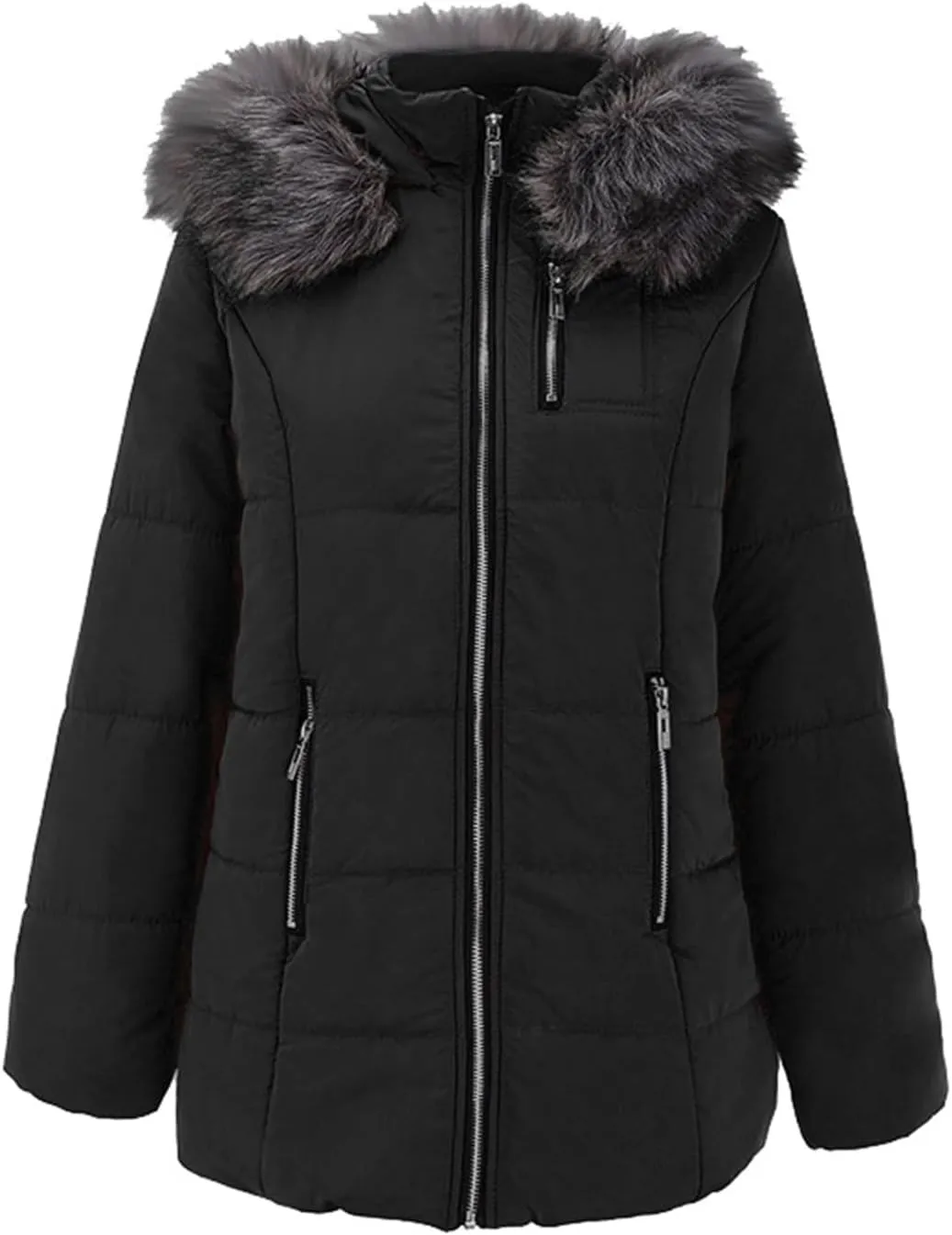 Daily Deals of Todays Warm Jackets for Women Women Puffer Jacket Hood Winter Down Coats Women Womens Western Winter Coats Womens Winter Long Coat Flannel Hoodie Women Black-a