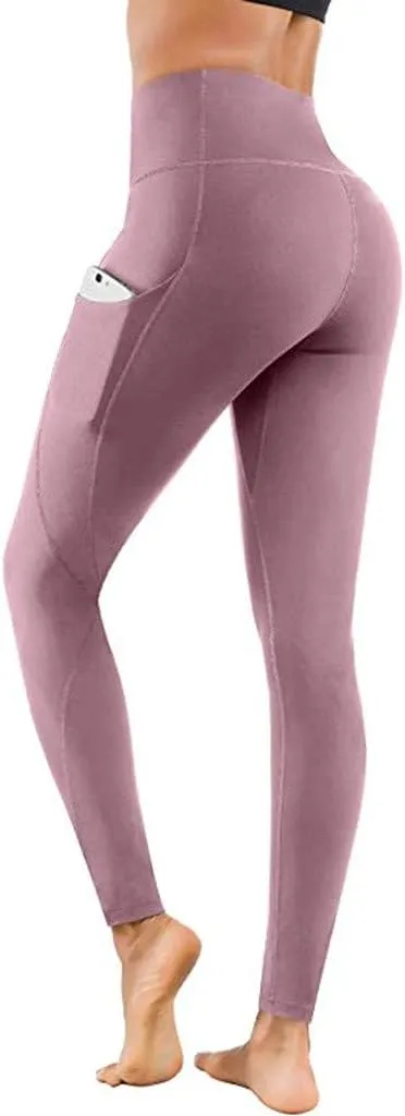 DASAYO Extra High Waist Workout Leggings for Women Solid Color Shaping Basic Yoga Pants with Pockets Spring Fashion 2025