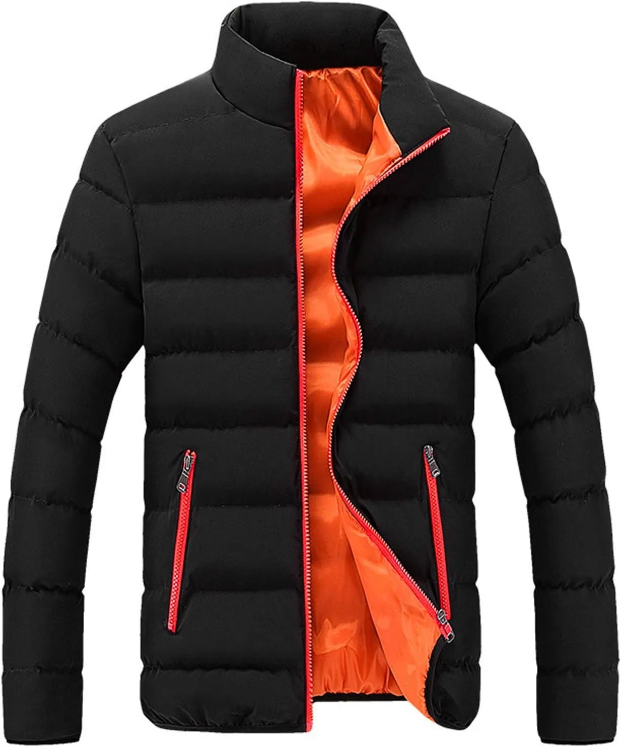 Dgoopd Quilted Jackets for Men Lightweight Down Puffer Jacket Packable Winter Warm Zip up Coat Outdoor Warm Padded Jacket