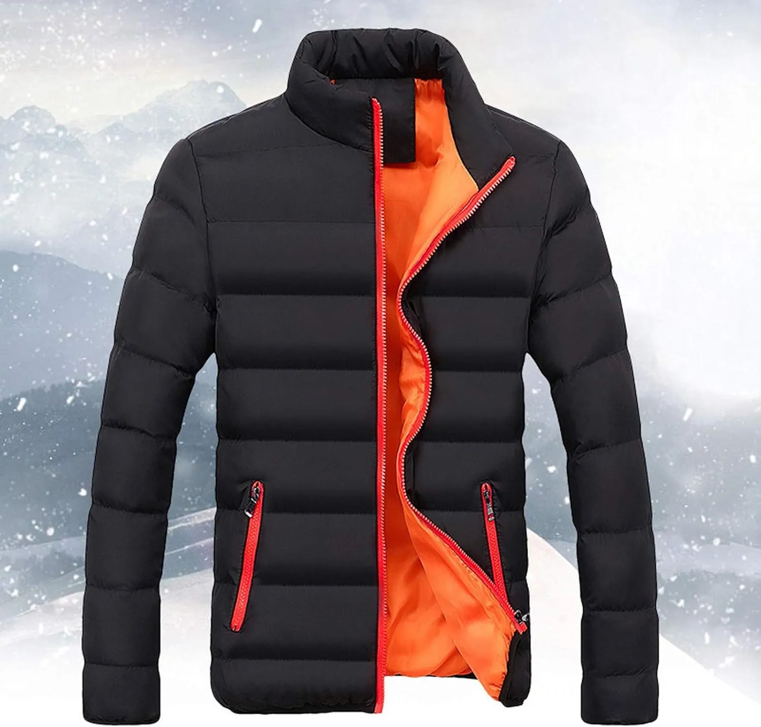 Dgoopd Quilted Jackets for Men Lightweight Down Puffer Jacket Packable Winter Warm Zip up Coat Outdoor Warm Padded Jacket