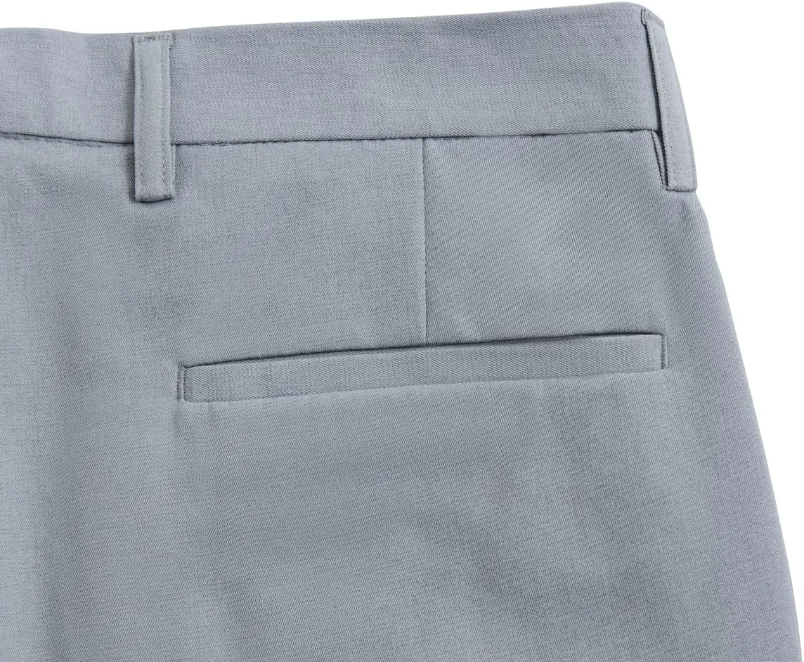 ESSYSHE Mens Cropped Slim Fit Dress Pants Tapered Ankle Dress Pants Suit Pants