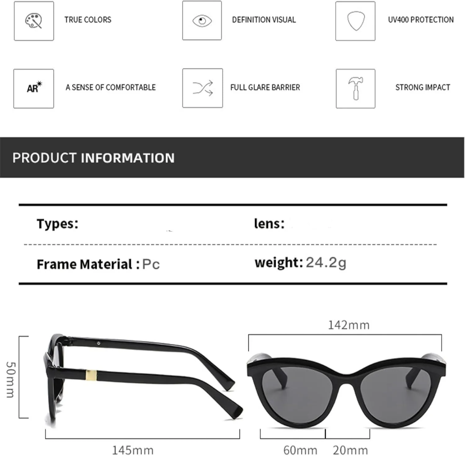 Fashion Cat Eye Sunglasses Women Men Premium Classic Summer Traveling Sun Protection Sunglasses Uv400