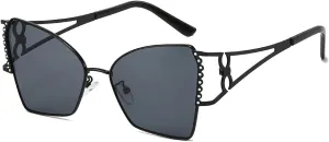 Fashionable Frame Cat Eye Metal Women Sun Glasses Uv400 Quality Style Sunglasses Men Shades