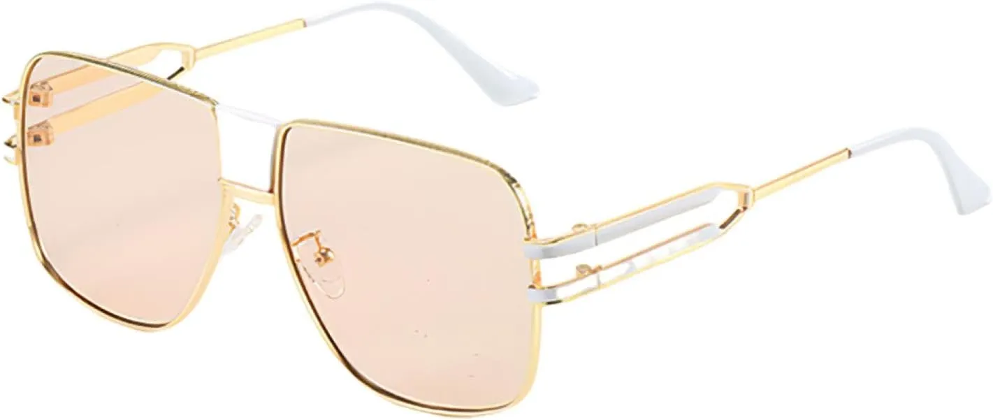 Fashionable High-end Oval Shaped Sunglasses for Women with Unique Golden Frame Delicate