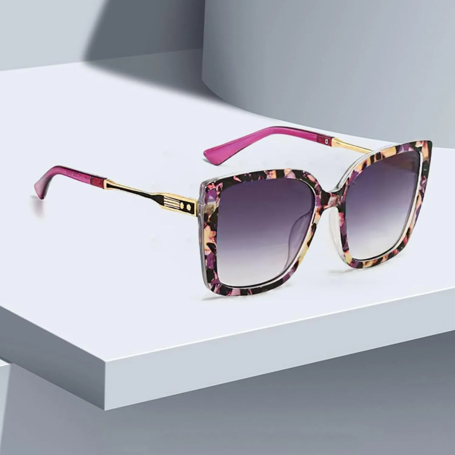 Fashionable Women Sunglasses Large Frame Gradient Color Glasses for Women Exquisite