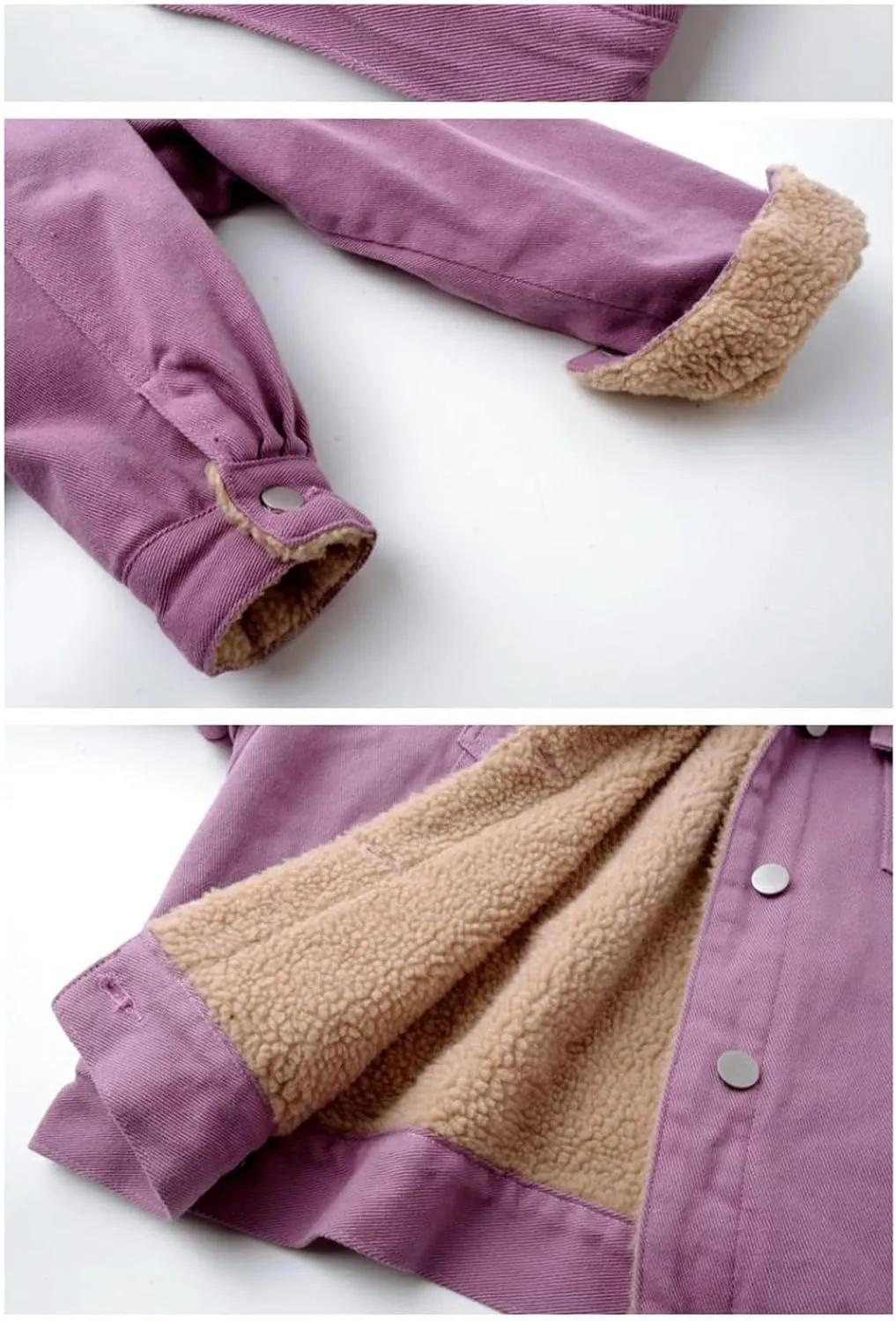 Fleece Jacket Women Denim Trucker Jacket Turn Down Collar Jacket Faux Fur Coat Fashion Winter Jacket Warm Outfits