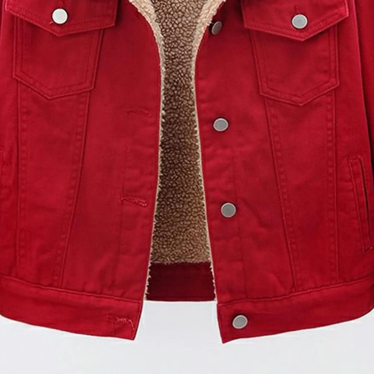 Fleece Jacket Women Denim Trucker Jacket Turn Down Collar Jacket Faux Fur Coat Fashion Winter Jacket Warm Outfits