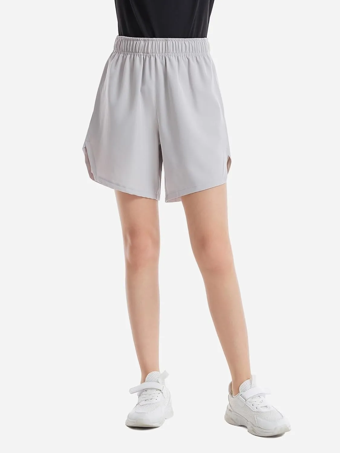 Girls Athletic Shorts with Pockets Running Shorts for Girl,Soccer Short for Kids Teens Basketball Workout