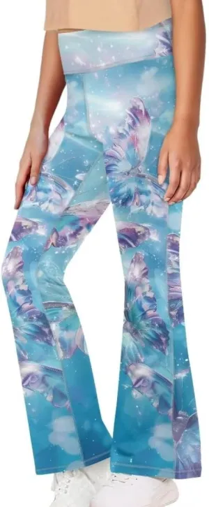 Girls Flare Leggings 5-14T Cute Bell Bottoms for Girl Yoga Pants for Gym