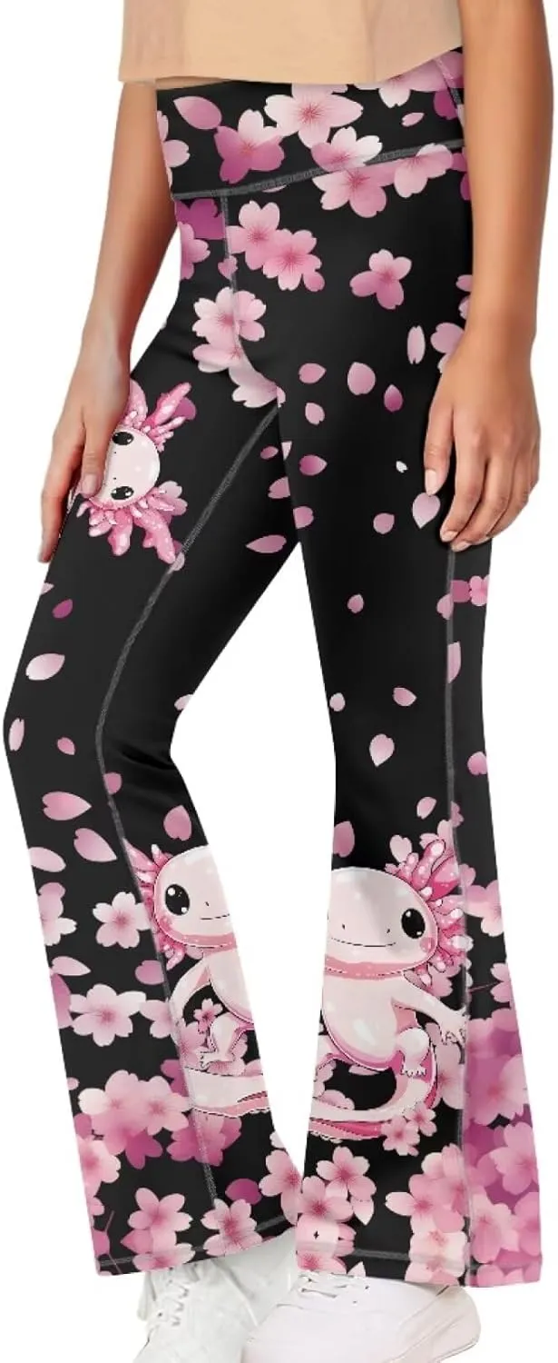 Girls Flare Leggings 5-14T Cute Bell Bottoms for Girl Yoga Pants for Gym
