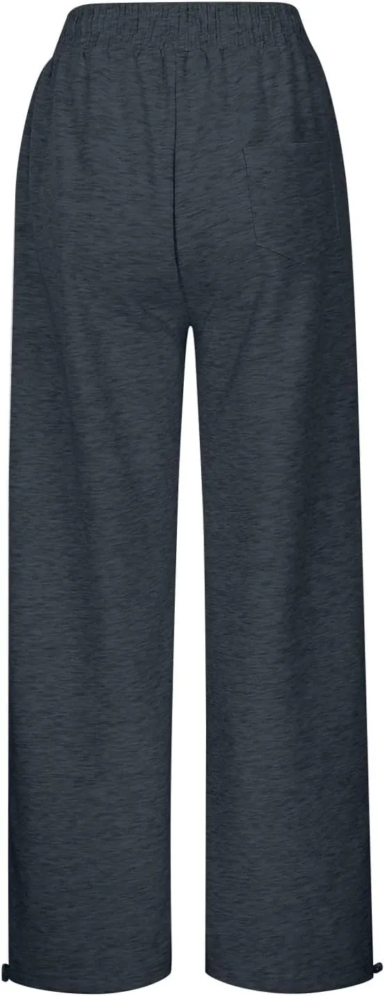 Girls Oversized Wide Leg Sweatpants Drawstring Kids Baggy Straight Leg Track Pants Casual Plain with Pockets