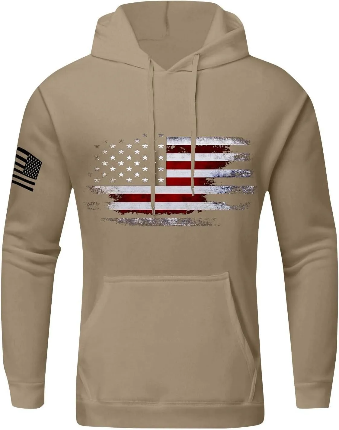Graphic Hoodies for Men USA Flag Print Sweatshirt Oversized Lightweight Big and Tall Hoodies with Pockets Fall Clothes